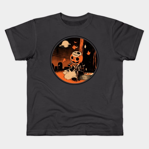 Halloween Pumpkin Kid Kids T-Shirt by Jayship Earth